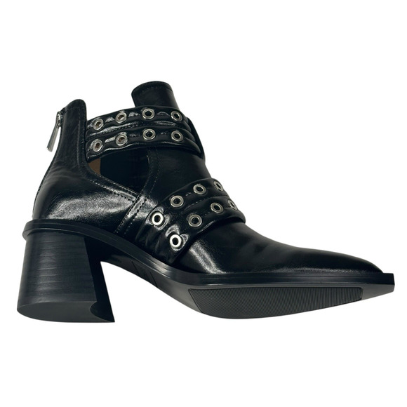 Steve Madden Grazia Pointed Toe Moto Bootie Black Leather Womens 6M New $150 - Picture 7 of 12